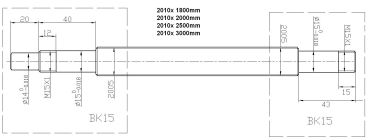 Set Kugelumlaufmutter mit CNC Präzision Kugelumlaufspindel fi 20 mm Steigung 10 mm Länge 3000 mm -Vorgearbeitet
